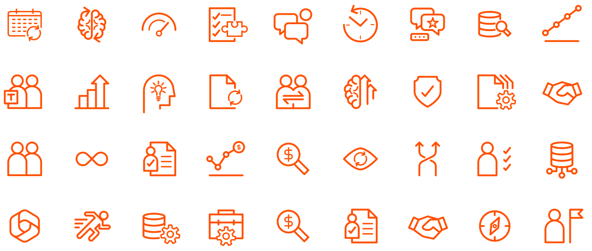 Icons that illustrate Talamus services and formation